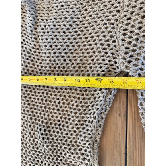 Babyboo Moana Crochet‎ Knit Maxi Dress Backless Long Sleeve Beige S Small - Picture 3 of 5